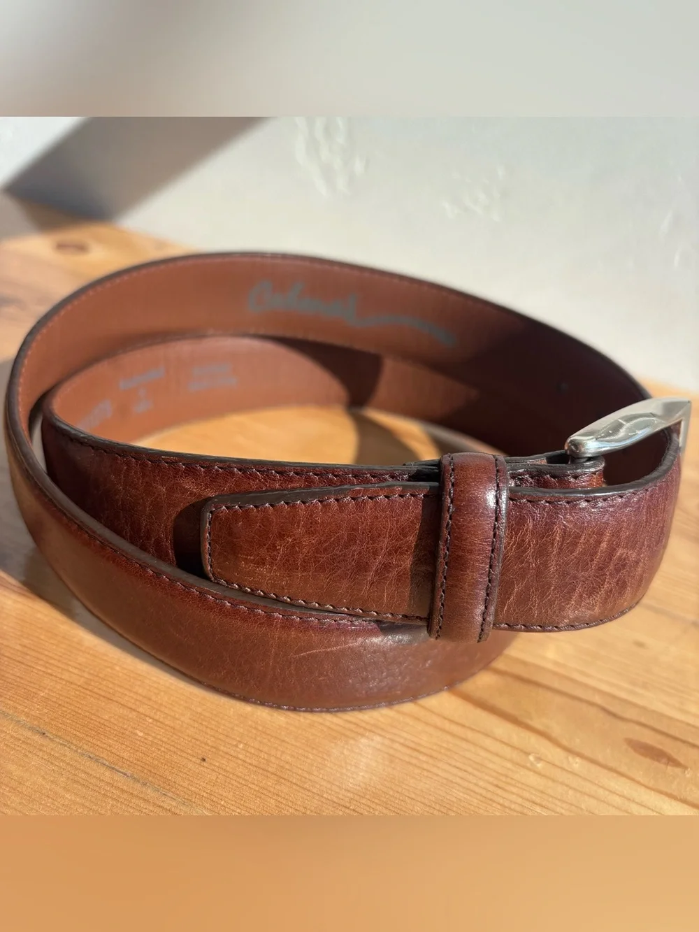 Brighton Leather Dress Belt Mens Brown USA Classic Western Everyday Dad Sz 40